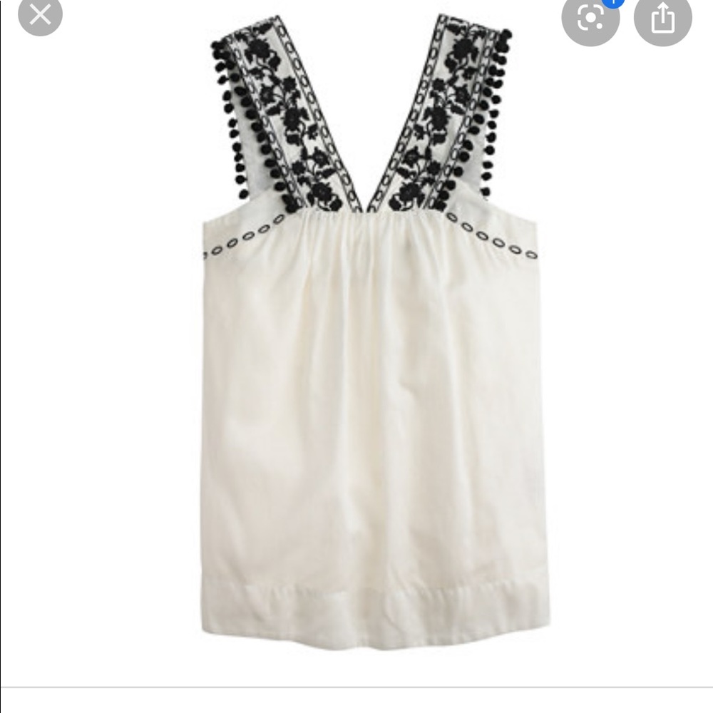 COPY - J.crew pom pom embroidered top size 8